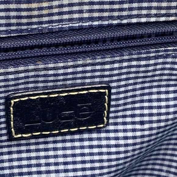 Luce gorgeous navy blue leather shoulder bag wit check lining MCB5405M - Picture 10 of 14